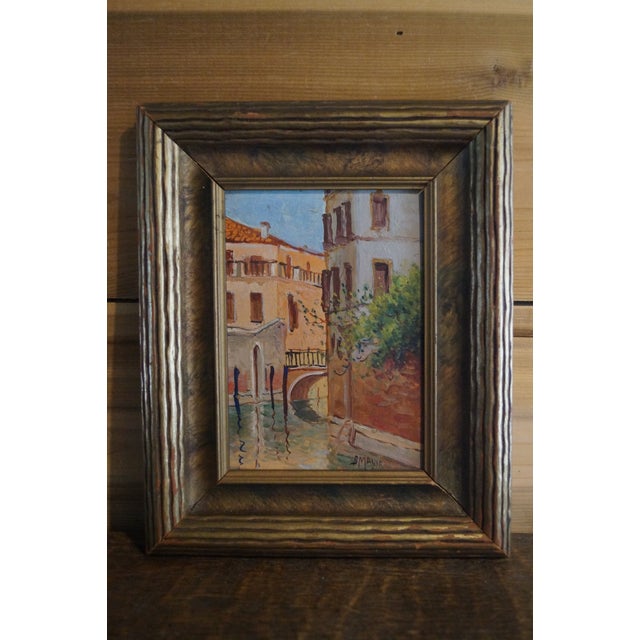 Paint 1940s Boris Major Venice Italy Canal Painting For Sale - Image 7 of 10