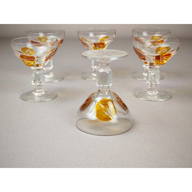 Golden Honey Amber Liqueur Glasses, Set of 6 For Sale - Image 8 of 11