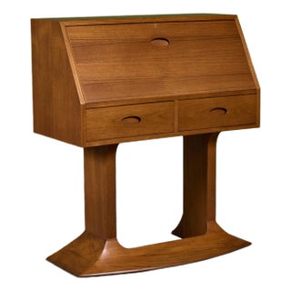 Studio Craft Teak Secretary Desk For Sale