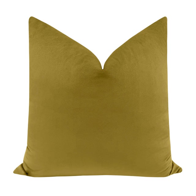 Pair of beautiful custom-made luxury royal pillows in a chartreuse colorway. Meticulously handcrafted with serged interior...