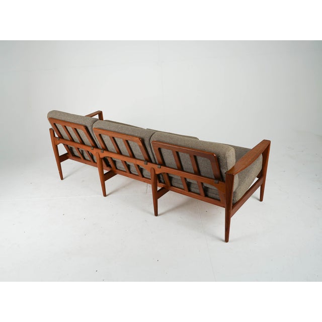 Mid-Century Modern Vintage Three-Seater Sofa in Teak by Illum Wikkelsø, 1960s For Sale - Image 3 of 14