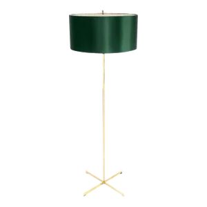 Mid-Century Modern Machined Solid Brass Floor Lamp in Style of Tommy Parzinger