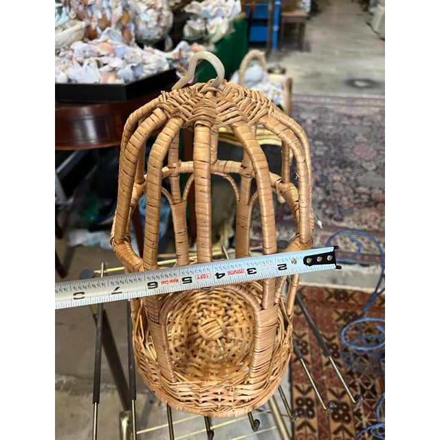 Small Wicker Bird Cage Style Decorative Piece For Sale - Image 4 of 6