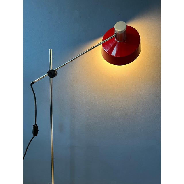 Adjustable Red Floor Lamp in style of Hoogervorst, 1970s For Sale - Image 4 of 11