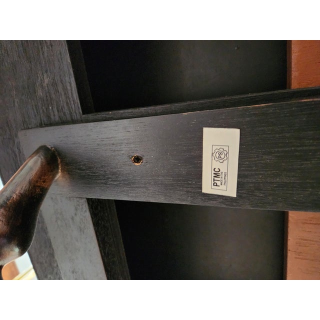Vintage PTMC Regency-Style Writing Desk With Carved X-Form Base For Sale In Greenville, SC - Image 6 of 9