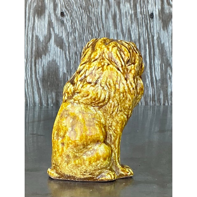 Vintage Italian Glazed Ceramic Lion For Sale - Image 9 of 9