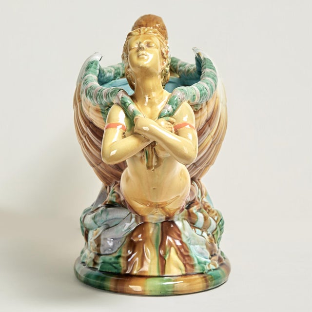 Antique Italian Majolica Centerpiece With Mermaids For Sale In West Palm - Image 6 of 12