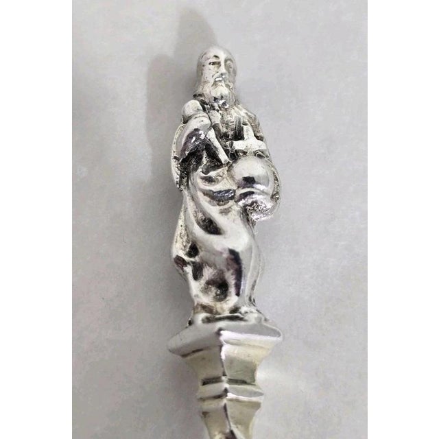 Metal Antique Edwardian Sterling Silver Apostle Spoon, London, 1904 For Sale - Image 7 of 12