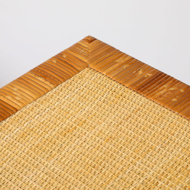 Mid-Century Modernist Rattan & Bamboo Wrapped Desk Signed Bielecky Brothers For Sale - Image 10 of 12
