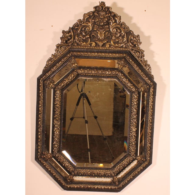 Large Antique Dutch Mirror with Parclosed Panels, 1800s For Sale - Image 11 of 11