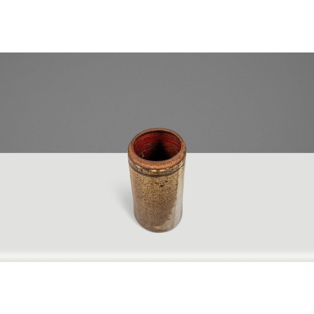 Large Mid-Century Japanese Modern Stoneware Studio Pottery Glazed Vase / Vessel, Japan, C. 1970s For Sale - Image 4 of 15