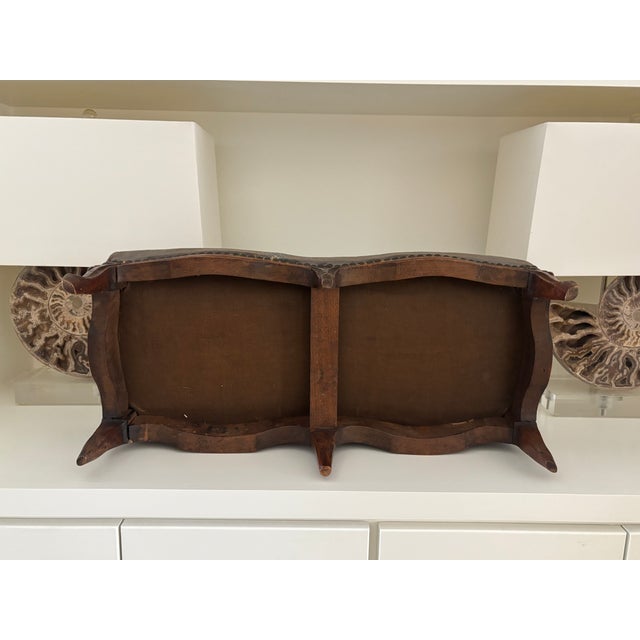 Brown Antique French Low Stool / Antique French Kneeling Stool / Antique French Upholstered Footstool For Sale - Image 8 of 17