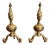 Antique Victorian Brass Fire Dogs, 1860, Set of 2 For Sale