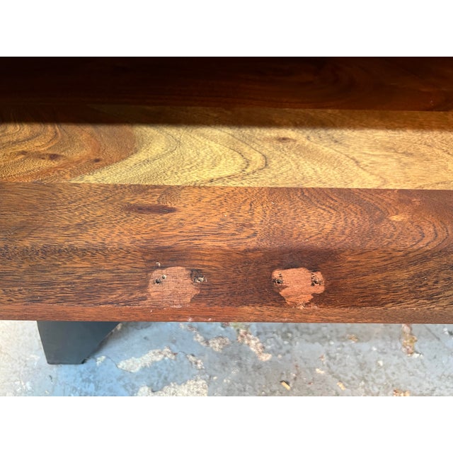 Late 20th Century Organic Modern Mahogany Credenza With S-Shaped Live-Edge Doors For Sale - Image 16 of 17