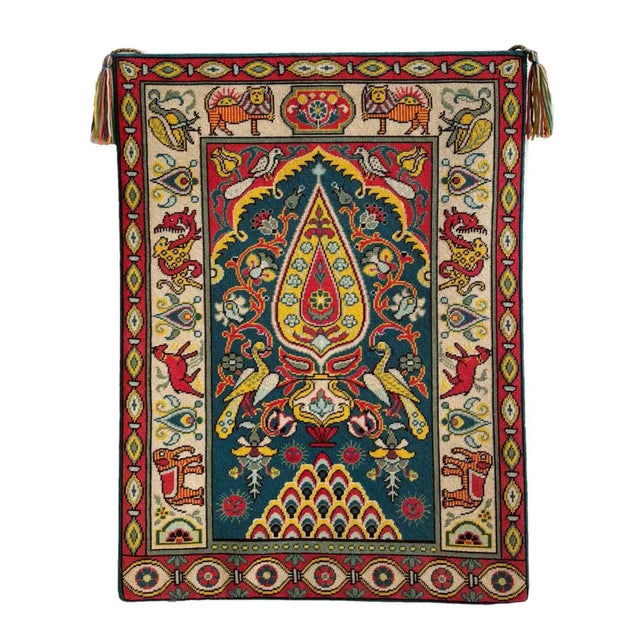 Vintage Needlepoint Wall Hanging For Sale - Image 9 of 9