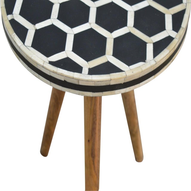 2020s Inlay Accent Stool With Tripod Base For Sale - Image 5 of 7