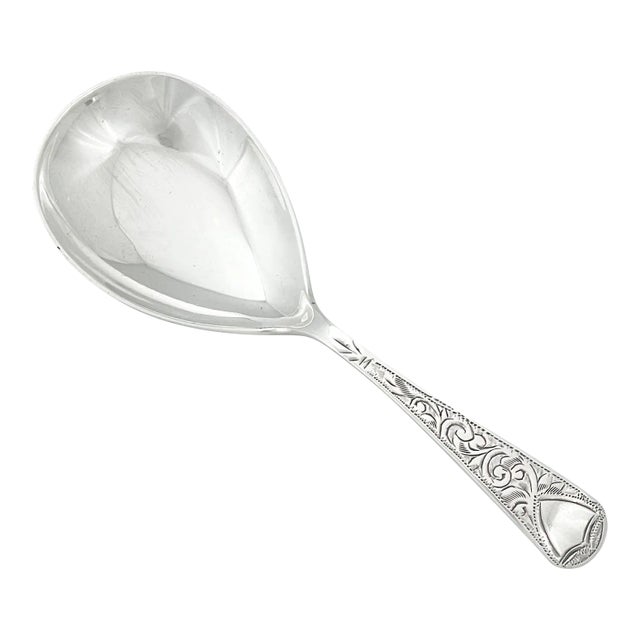 English Sterling Silver Tea Caddy Scoop, J. Floater Limited, Birmingham, 1914-1915 For Sale