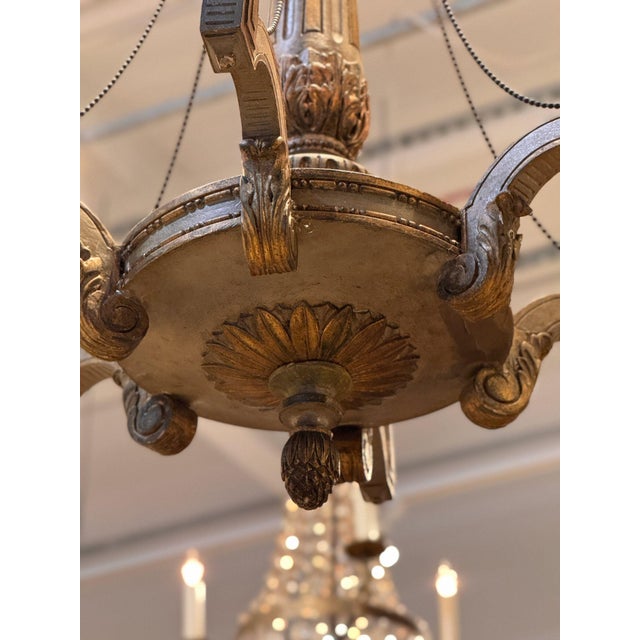 Carved and Painted Chandelier For Sale - Image 11 of 15