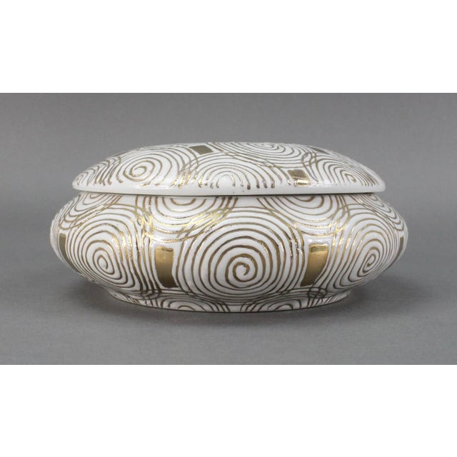 Jay Spectre For Silvestri Art Deco Inspired Porcelain Lidded Trinket Box 1991. The Smithsonian named Jay one of the top...