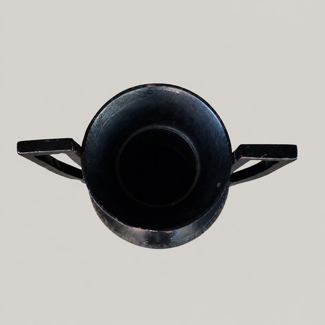 19th/20th Century Neoclassical Cast Iron Amphora Urn With Greek Key Band For Sale - Image 4 of 9