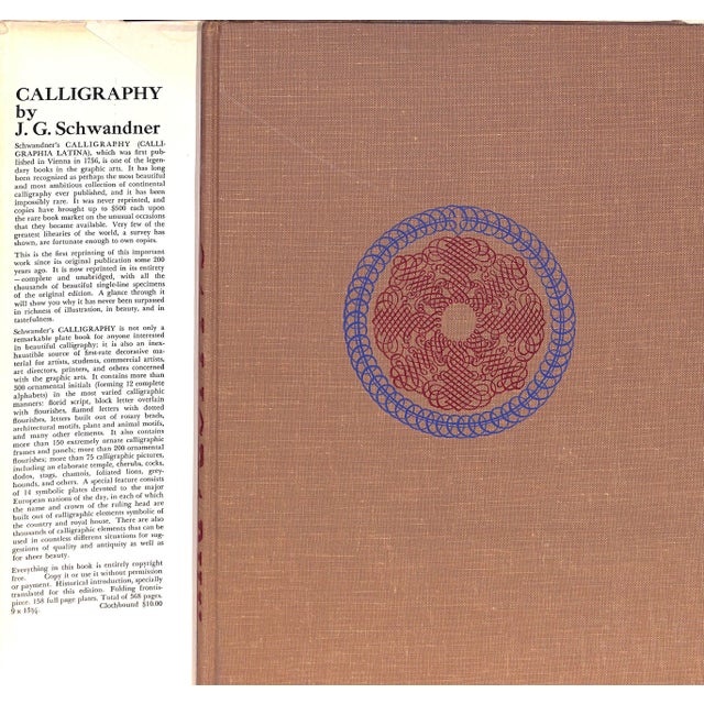 SCHWANDNER, Johann Georg Dover Publications, Inc. 1958 13 1/4" x 9 3/8" Schwandner's CALLIGRAPHY (Calligraphia Latina),...