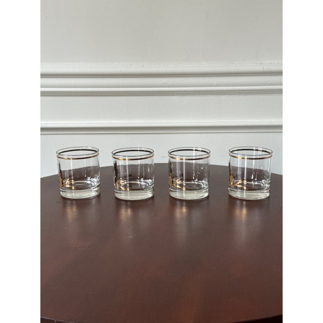 Glass Mid 20th Century Culver Gold Owl Rocks Glasses— Set of 7 For Sale - Image 7 of 16