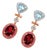 14K White Rose Gold Diamond Topaz Rhodolite Garnet Sapphire Earrings For Sale