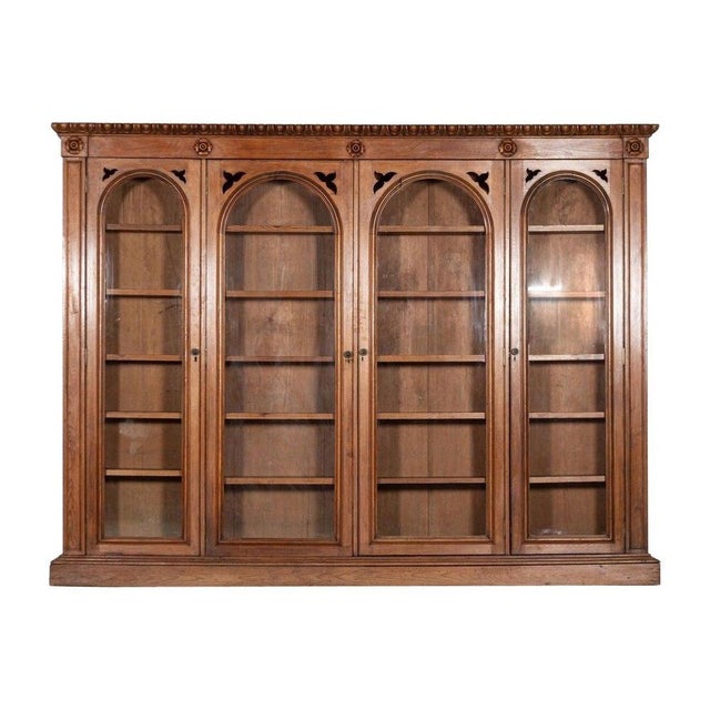 19th Century English Pine Arched Glazed Bookcase, 1870s For Sale - Image 14 of 14