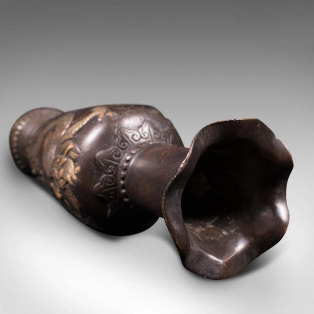 1900s Small Antique Chinese Victorian Bronze Posy Vase For Sale - Image 11 of 13