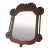 Antique Wood-Framed Beveled Mirror With Four Coat Hooks For Sale