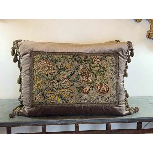 These luxurious pillows are a stunning blend of antique and contemporary craftsmanship. The front features a 19th-century...