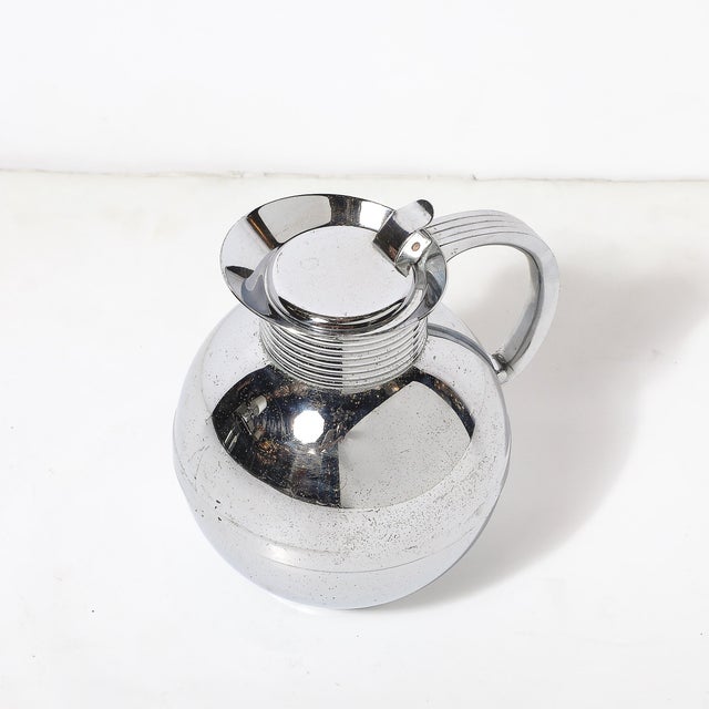 Art Deco Machine Age Chrome Coffee Pot/Pitcher Signed Manning Bowman For Sale - Image 10 of 13