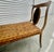 Mid-Century Bohemian Burnt Rattan Daybed Bench With Authentic Hand-Woven Cane Seat For Sale - Image 9 of 18