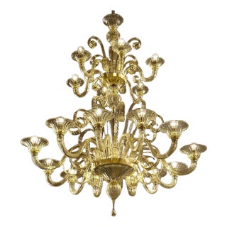 Modern Champagne Venetian Curls Murano Glass Chandelier by Simoeng For Sale