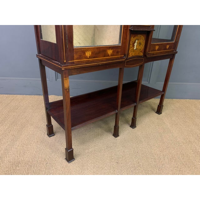 Arts and Crafts Inlaid Mahogany Display Cabinet, 1900 For Sale - Image 9 of 18