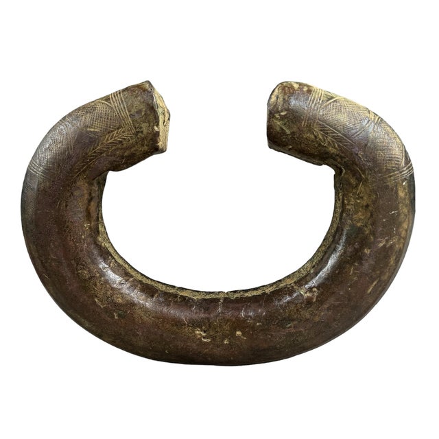 Tribal 18th Century Ngelima Bronze Currency Piece on Custom Steel Mount For Sale - Image 3 of 12
