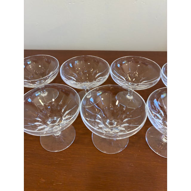Mid 20th Century Vintage Josair Crystal Oyster Dishes - Set of 7 For Sale - Image 5 of 12