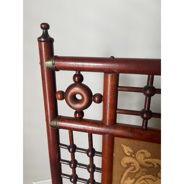 Late 19th Century Victorian Stick and Ball Fireplace Screen For Sale - Image 4 of 12