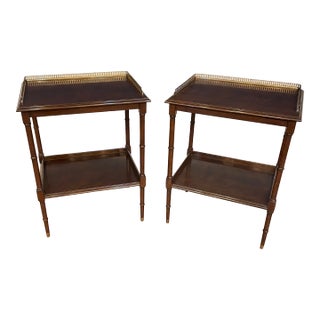 Pair of Mahogany End Tables by Leighton Hall For Sale