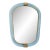 Venetian Azzure Murano Glass Wall Mirror With “Torciglione” Torchon in Barovier-Style For Sale