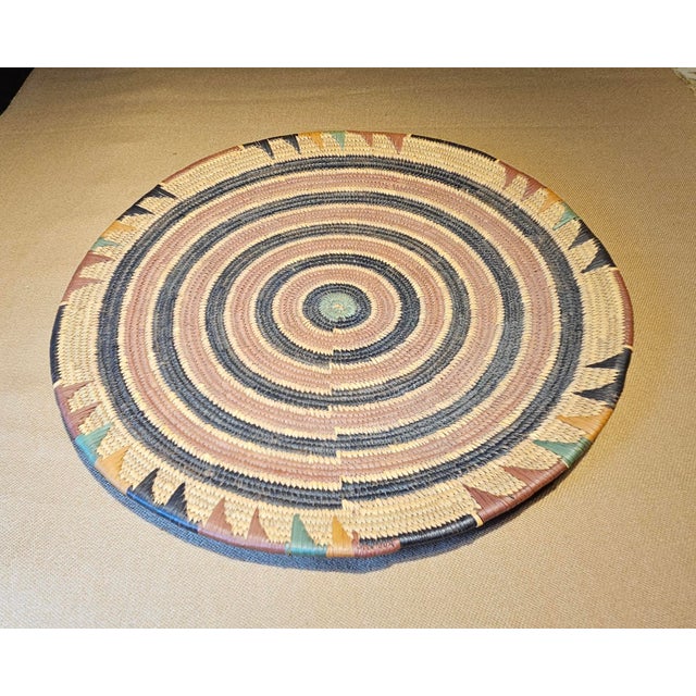 Textile Late 19th Century Unusual Whirwhind Green Centered Pima Basket For Sale - Image 7 of 11