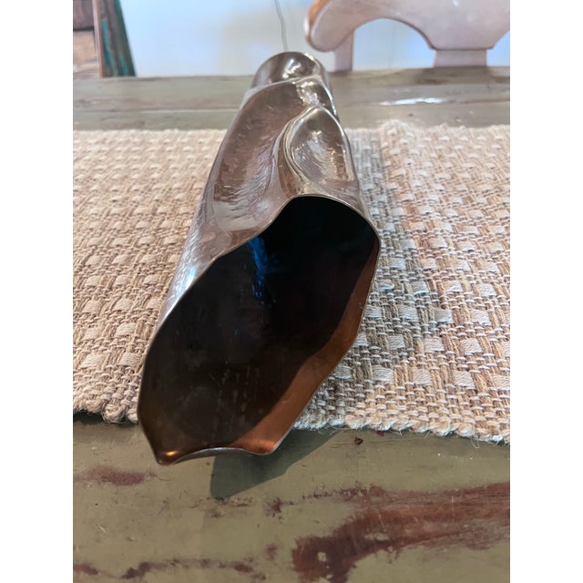 Metal 1970s Mid-Century Brutalist Handcrafted Copper Sculptural Vase, 15” H For Sale - Image 7 of 8