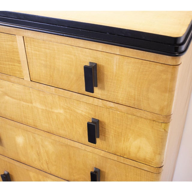 1930s Art Deco Satinwood Chest of Drawers, 1930s For Sale - Image 5 of 10