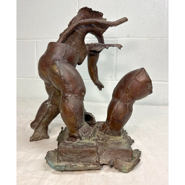 Vintage Daniel Vance Bronze Brutalist Sculpture Statue Disarticulated Baby Doll For Sale - Image 10 of 14
