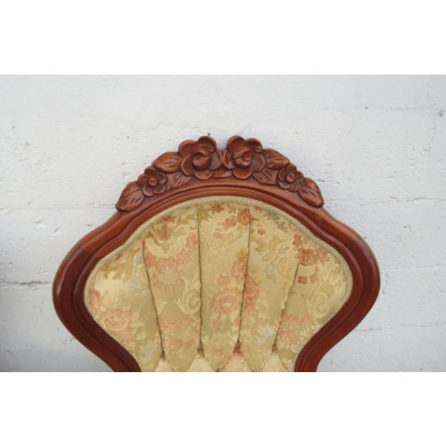 Victorian Kimball Carved Mahogany Sofa and 3 Chairs Set of Four 6220 For Sale - Image 15 of 18