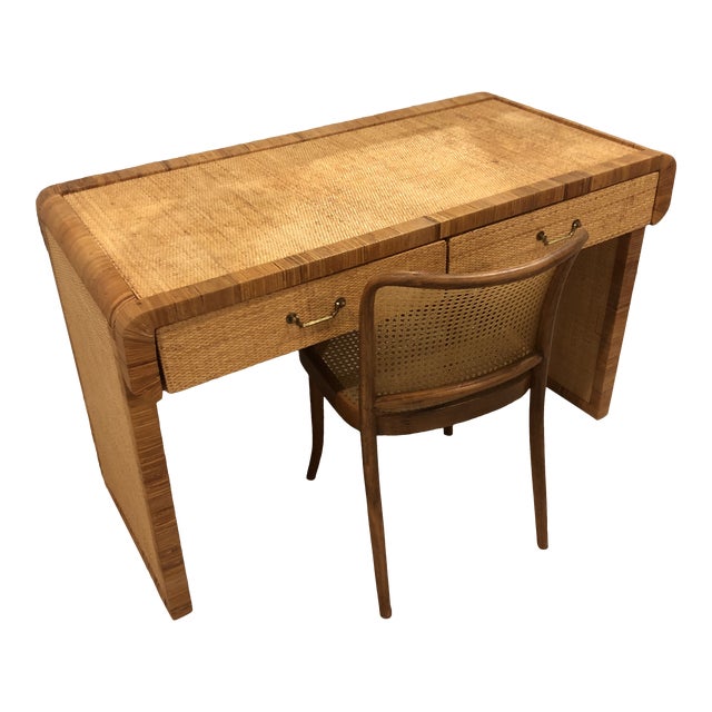 Regency Vintage Palm Beach Rattan & Cane Desk Chairish