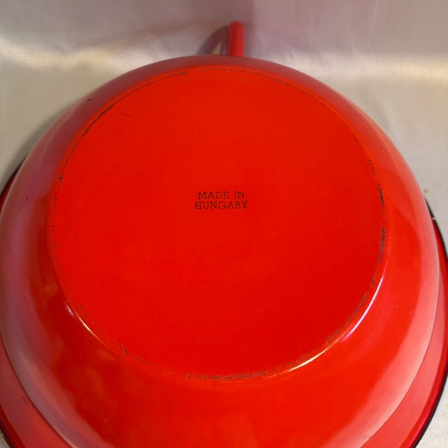 Vintage Large Scale Enameled Orange Bowl For Sale - Image 4 of 5