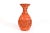 Ceramic Orange Fluted Vase With Checkered Square Embossed Design For Sale - Image 7 of 7