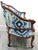 Antique French Louis XV Carved Walnut French Bergère Armchair Ikat 18th Century For Sale In Miami - Image 6 of 18