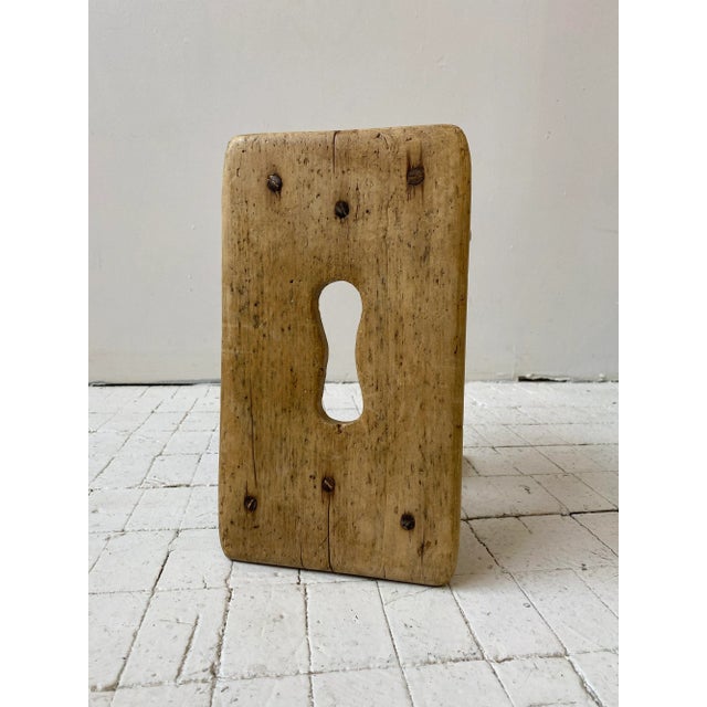 Wood Vintage Natural Pine Primitive / Farmhouse Stool, Circa 1920s For Sale - Image 7 of 13
